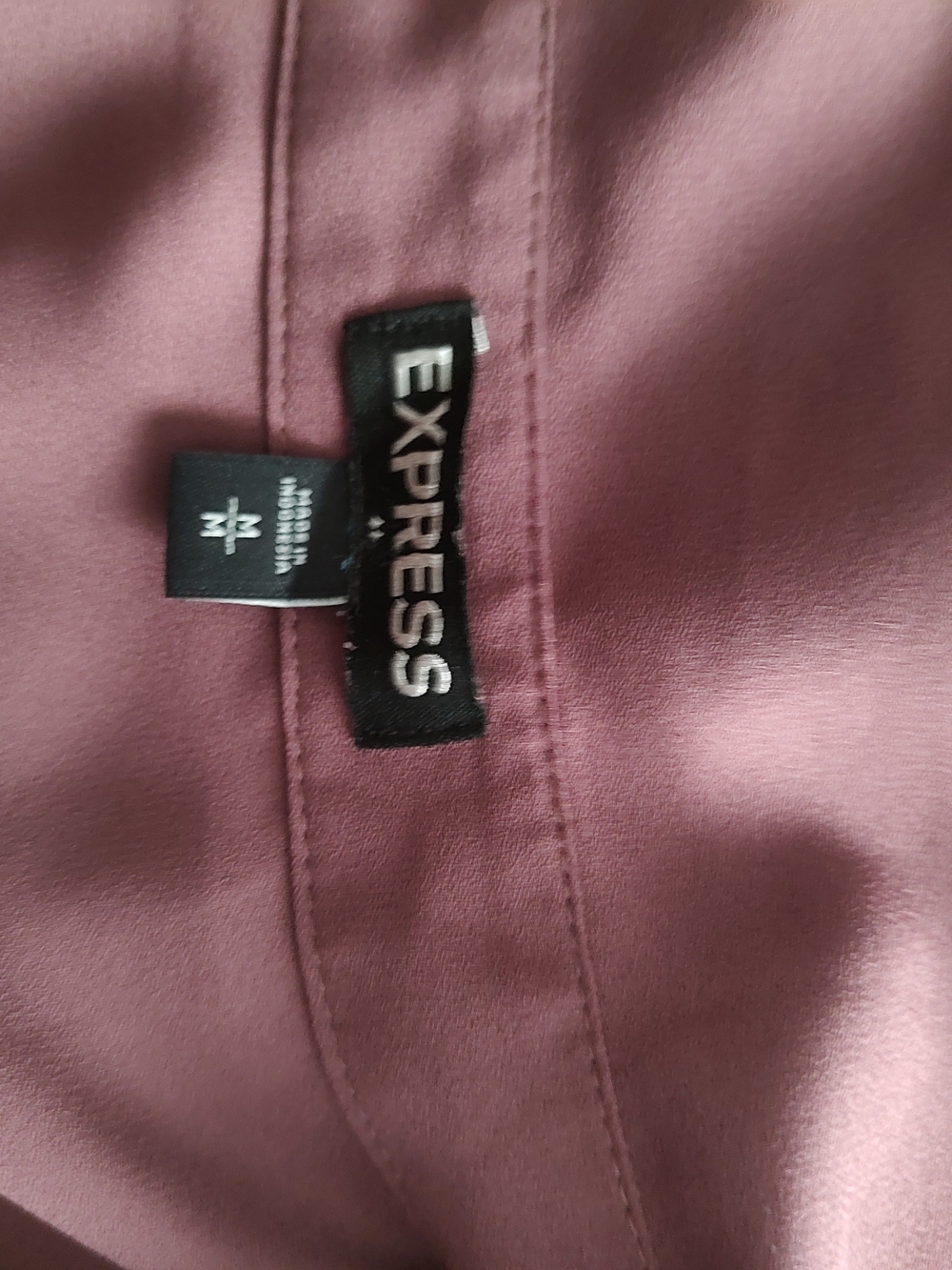 Express Womens Zip-Front Cap Sleeve Blouse - Mauve - Picture 9 of 11
